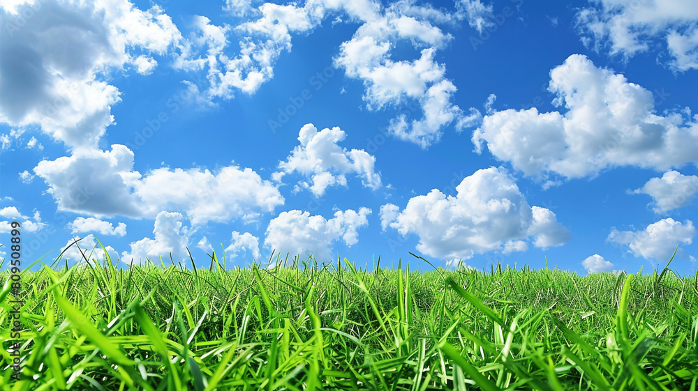 Fototapeta premium green grass and blue sky
