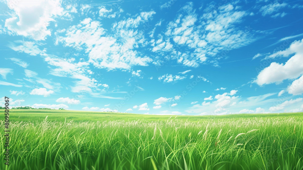 Fototapeta premium green grass and blue sky