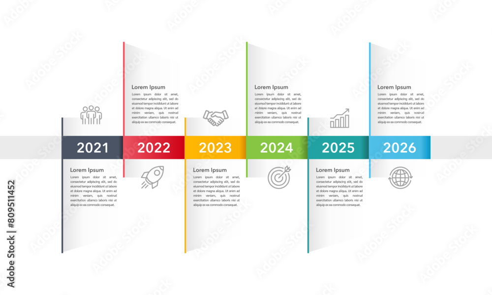 © Inactive - 6 years timeline of business design template. Business presentation, Roadmap, Milestone and Business planning. Vector illustration. © Inactive - 6 years timeline of business design template. Business presentation, Roadmap, Milestone and Business planning. Vector illustration.