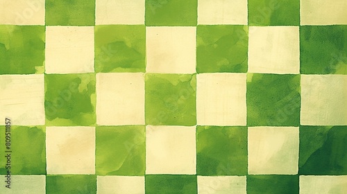 四角のチェック柄テクスチャー、緑10