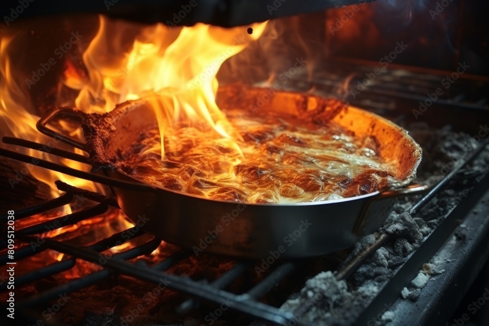 Close-up of professional cooker frying delicious pies, high-quality culinary image Close-up of professional cooker frying delicious pies, high-quality culinary image