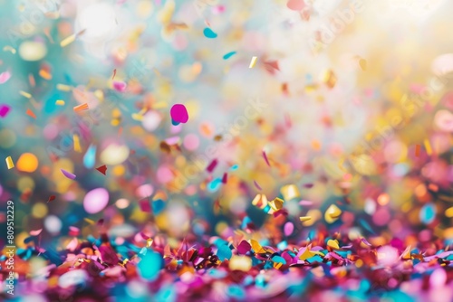 Celebration and colorful confetti party. Blur abstract background, Ai generated