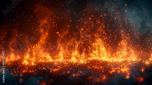 A minimalist artistic depiction of the last glowing embers, focusing on the simplicity and beauty of the orange glow against a stark, dark background, emphasizing the contrast.