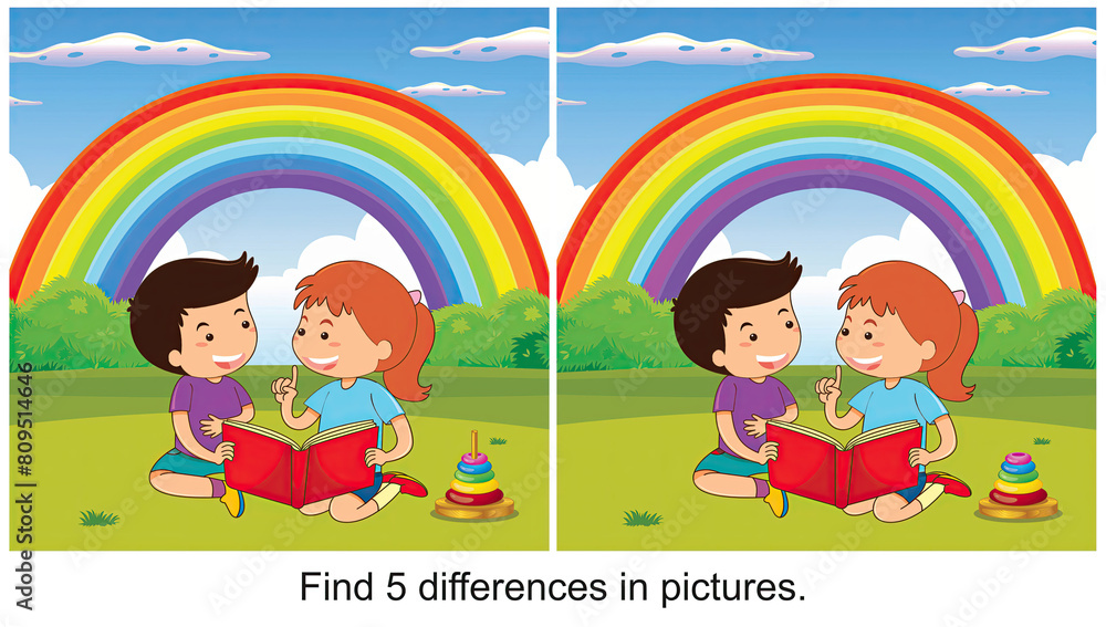 older sister teaching younger brother to read find 5 differences in the picture. older sister teaching younger brother to read find 5 differences in the picture.