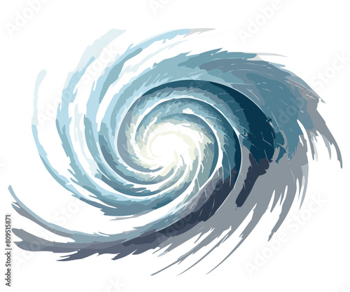 Top down cyclone graphic isolated on a white background