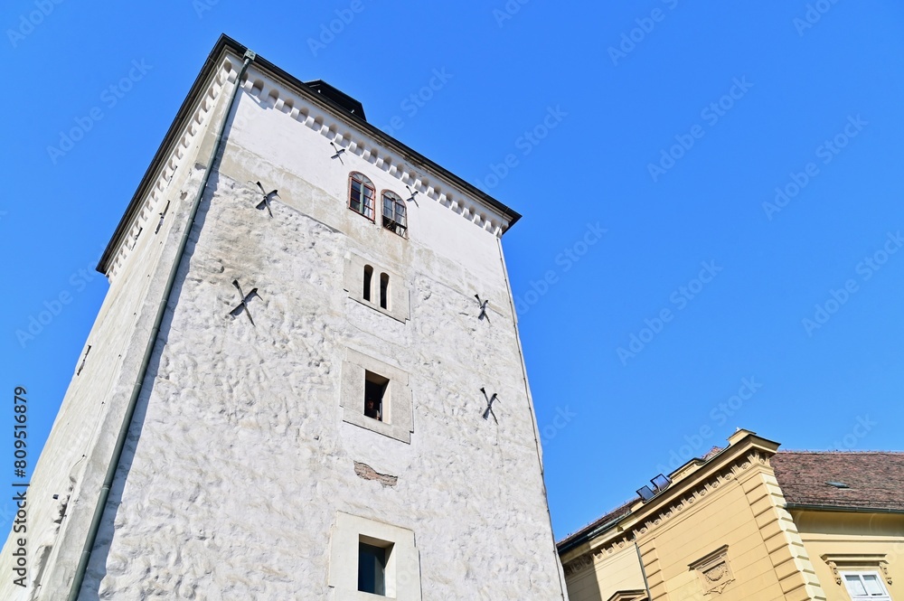 Famous Gric Cannon at Lotrscak Tower in Upper Town of Zagreb in Croatia Famous Gric Cannon at Lotrscak Tower in Upper Town of Zagreb in Croatia
