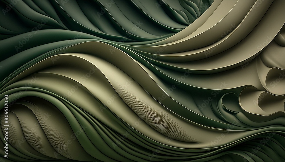 Fototapeta premium A tranquil gradient of earthy greens blending into soft beige, inspired by a Zen garden