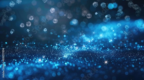 Sparkling blue particles trail stars glittering particle effect animation award title seamless loop background