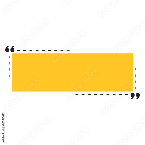 Quotes Box Frame. Blank Template Quotes. Isolated on White Background. Vector Element