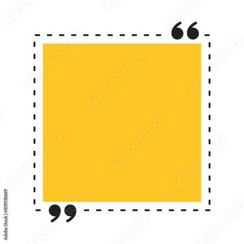 Quotes Box Frame. Blank Template Quotes. Isolated on White Background. Vector Element