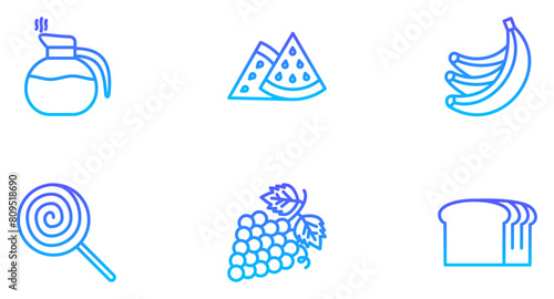 Food & Drinks, Line Gradient, Pictogram Symbol, Visual Illustration, Set, Restaurant Menu, Beverage Icons, Culinary Art, Cocktail Glasses, Culinary Design, Drink Silhouettes, Food Icons, Abstract Symb