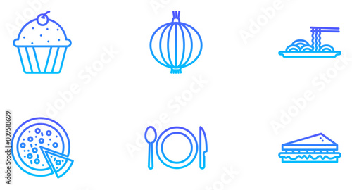 Food & Drinks, Line Gradient, Pictogram Symbol, Visual Illustration, Set, Restaurant Menu, Beverage Icons, Culinary Art, Cocktail Glasses, Culinary Design, Drink Silhouettes, Food Icons, Abstract Symb