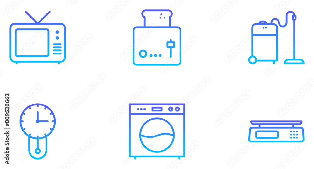 Electronics Line Gradient icon pictogram symbol visual illustration Set Electronics Line Gradient icon pictogram symbol visual illustration Set