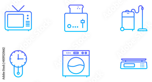 Electronics Line Gradient icon pictogram symbol visual illustration Set
