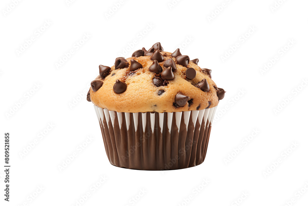 A chocolate chip muffin is a muffin that contains chocolate chips. It is a popular breakfast food and snack, transparent background A chocolate chip muffin is a muffin that contains chocolate chips. It is a popular breakfast food and snack, transparent background