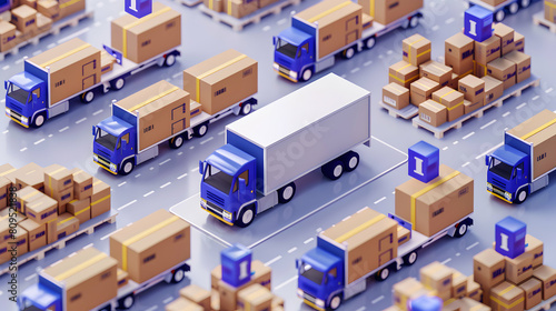 3D Flat icon as Logistics Coordinator Streamlining Order Fulfillment concept as A logistics coordinator streamlines order fulfillment processes for an e commerce business improving