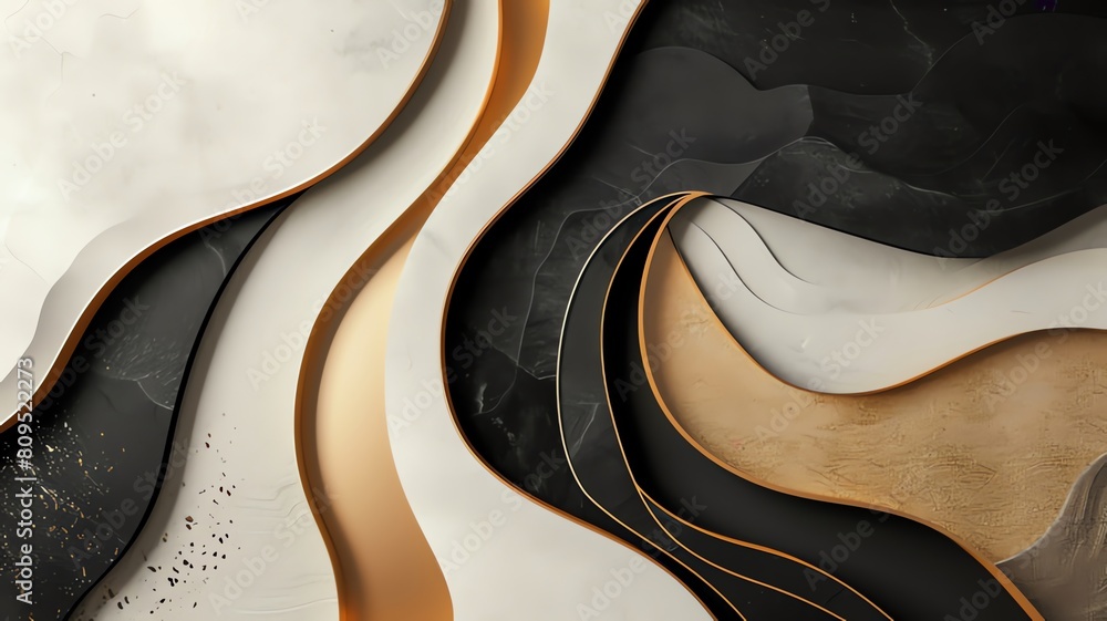 Abstract black and gold marble background with golden lines Abstract black and gold marble background with golden lines