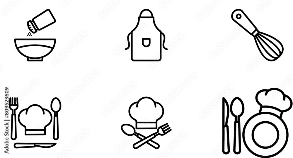 Kitchen Line Icon pictogram symbol visual illustration Set Kitchen Line Icon pictogram symbol visual illustration Set