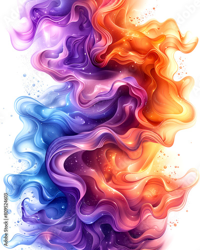 A colorful, flowing line of purple, blue, and orange © Bonya Sharp Claw