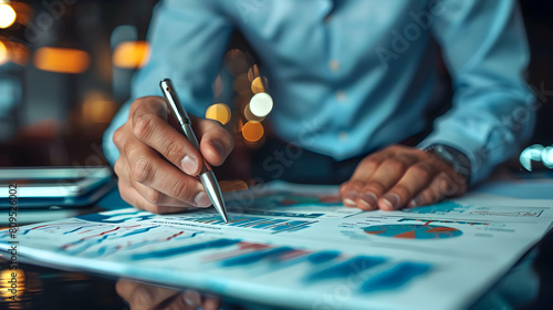 Photo realistic as Financial Consultant Analyzing Investment Portfolios concept as A financial consultant analyzes investment portfolios to advise on the best strategies for asset 