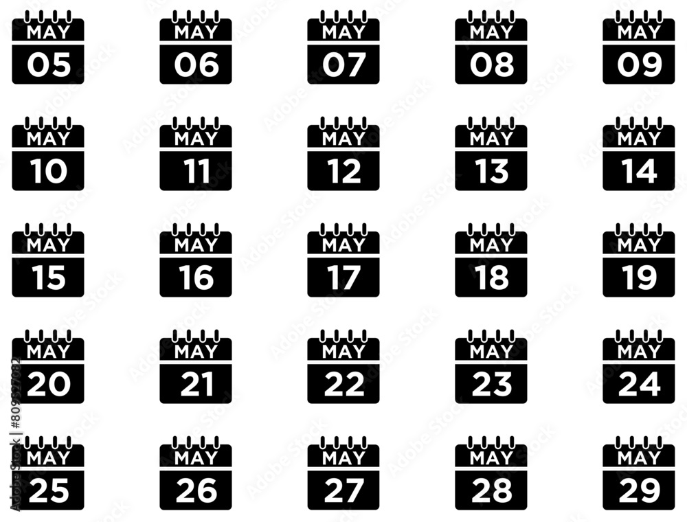 Obraz premium Calendar Glyph Icon pictogram symbol visual illustration Set