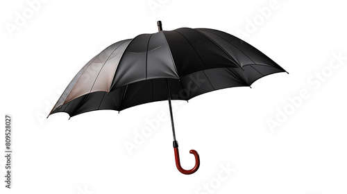 black umbrella isolated on white background photo