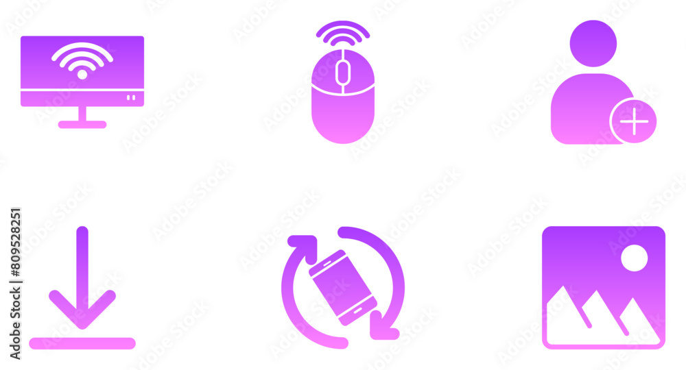 Phone And Tablet Glyph Gradient Icon pictogram symbol visual illustration Set Phone And Tablet Glyph Gradient Icon pictogram symbol visual illustration Set