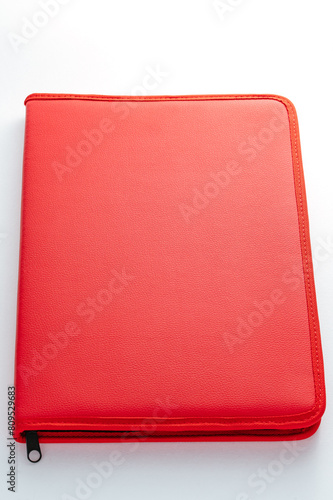 leather folder for papers on a white background