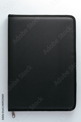 leather folder for papers on a white background