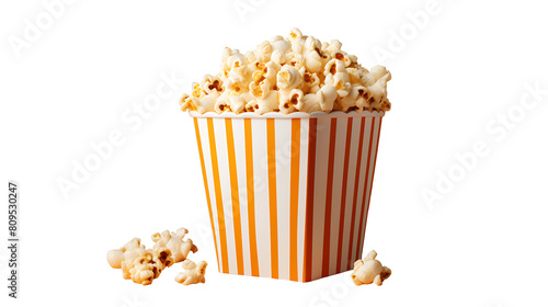 popcorn in a glass on white background