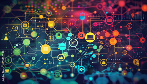 The concept of the Semantic Web and Related Data shown in an illustration showing how digital data is organized on the web.