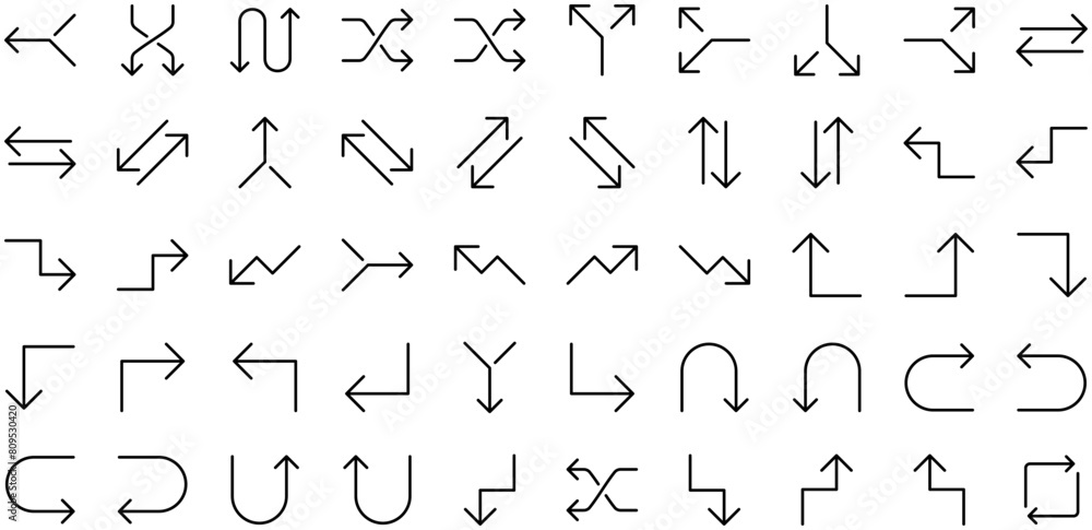 Arrow Line Icon pictogram symbol visual illustration Set Arrow Line Icon pictogram symbol visual illustration Set