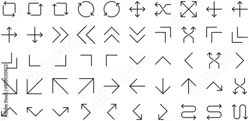 Arrow Line Icon pictogram symbol visual illustration Set