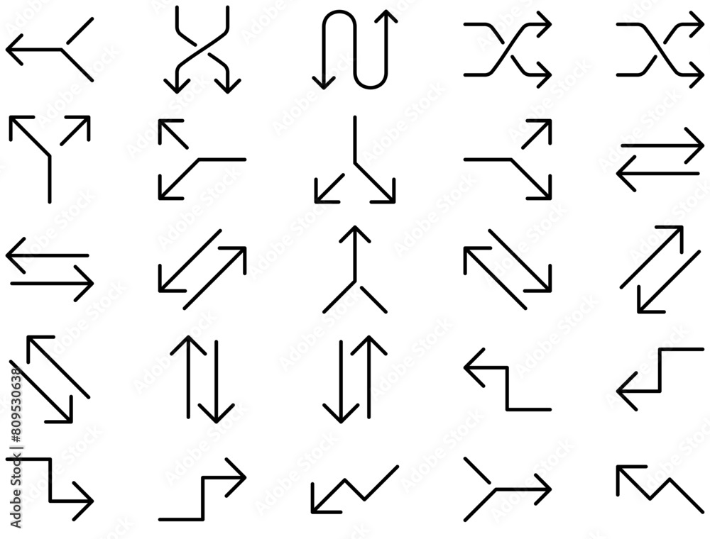 Arrow Line Icon pictogram symbol visual illustration Set Arrow Line Icon pictogram symbol visual illustration Set