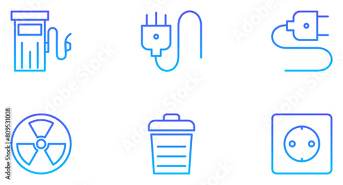 Energy Line Gradient Icon pictogram symbol visual illustration Set