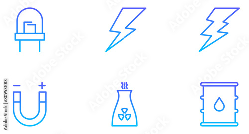 Energy Line Gradient Icon pictogram symbol visual illustration Set