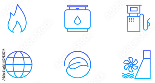 Energy Line Gradient Icon pictogram symbol visual illustration Set