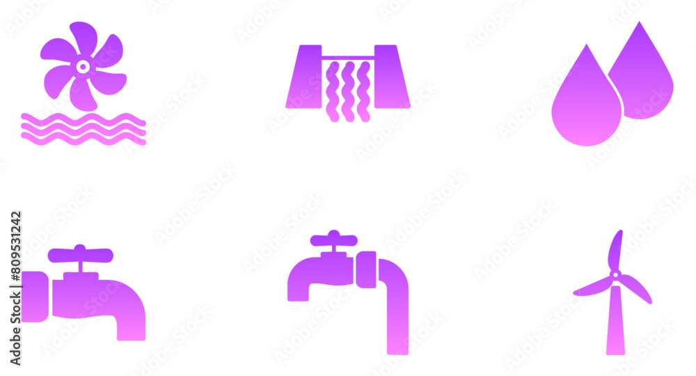 Energy Glyph Gradient Icon pictogram symbol visual illustration Set Energy Glyph Gradient Icon pictogram symbol visual illustration Set