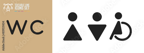Bathroom Toilet WC Restroom Signs