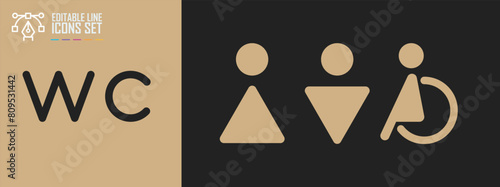 Bathroom Toilet WC Restroom Signs