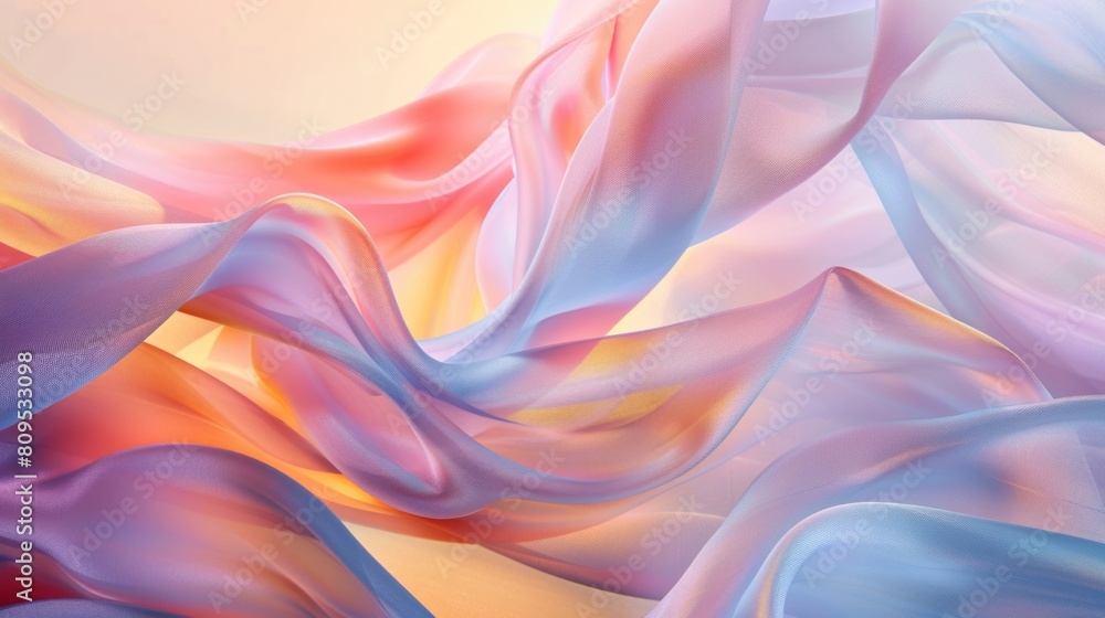Vibrant Silk Fabrics Dancing in a Colorful Abstract Harmony