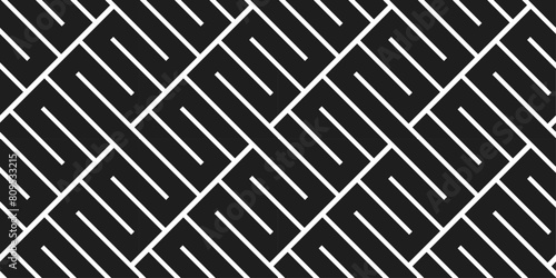 Black diagonal labyrinths. Geometric and diagonal black pattern.