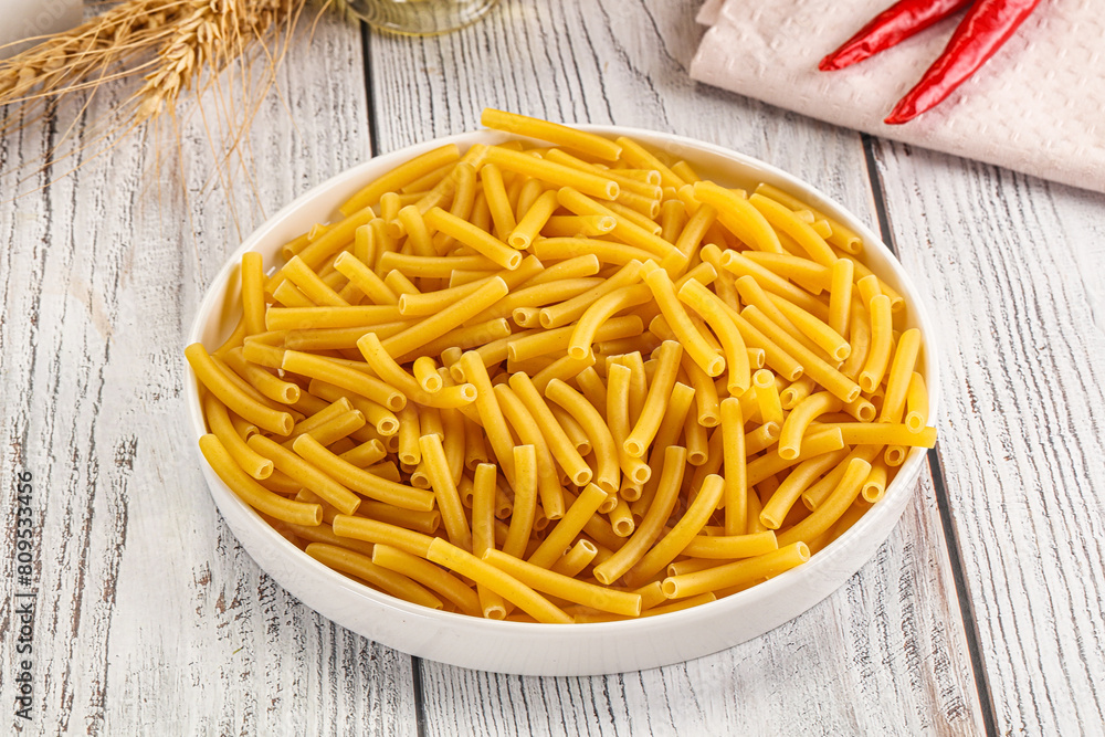 Italian pasta Maccherony for cooking Italian pasta Maccherony for cooking