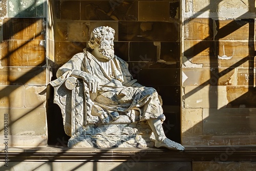 Abstract classic stoic ancient greek, roman sculpture. Portraying a style of historical stoicism with a cultural expression.