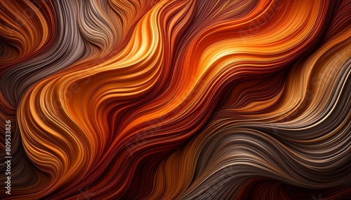 A vibrant, textured canvas of orange and red hues resembling a close-up of a fiery lava flow photo