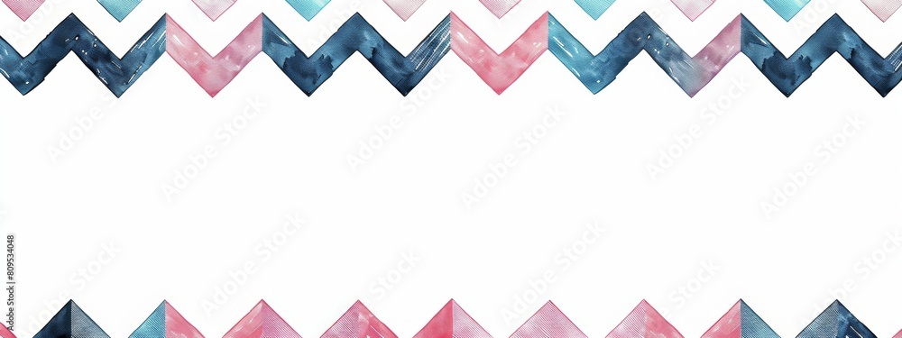 Fototapeta premium Chevron or zigzag pattern forming a frame around a blank space for symbol or text.