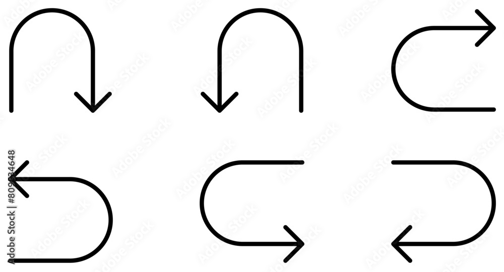 Obraz premium Arrow Line Icon pictogram symbol visual illustration Set
