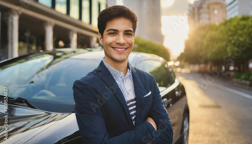 Wallpaper Mural  young male standing beside new car Torontodigital.ca