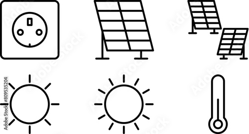 Energy Lin Icon pictogram symbol visual illustration Set