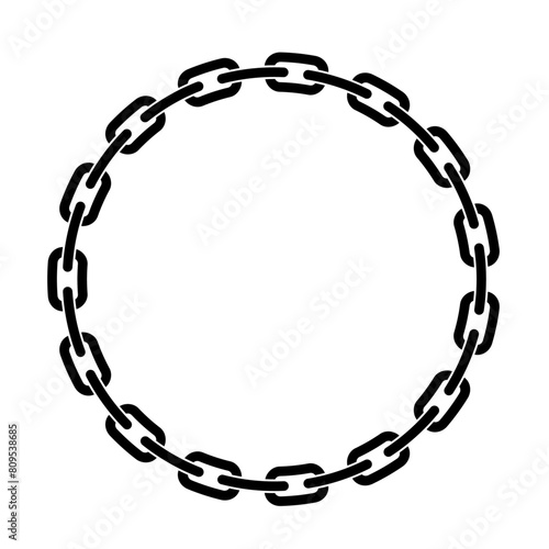 circle round frame decoration pattern  vector graphic design element ring chain mental